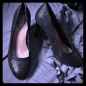 Style & Co black sparkle heels